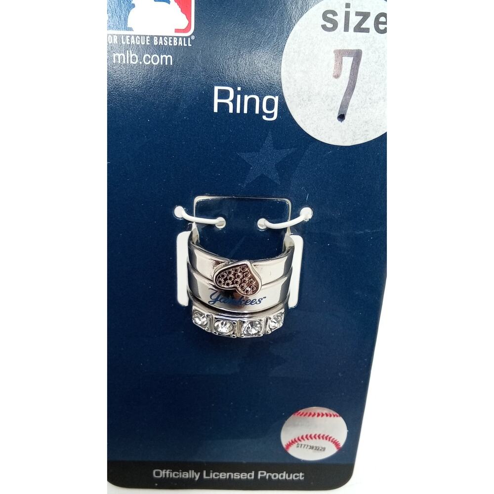 New York Yankees MLB Set of 3 Rings Size 7 - Picture 2 of 3
